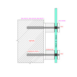 Vrchný úchyt ø 50 mm/M10, brúsená nerez AISI 304 Vrchný úchyt ø 50 mm/M10, brúsená nerez AISI 304